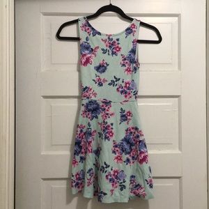 Blue Floral Skater Dress